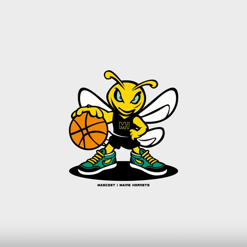 Hornet logo with the title 'Mascot for Maine Hornet Basketball'