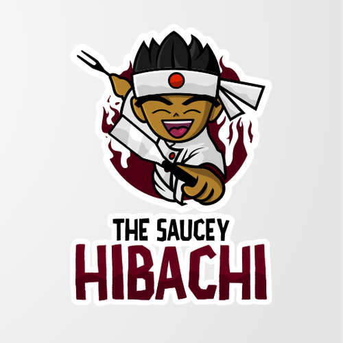 Japanese restaurant design with the title 'playful logo character'