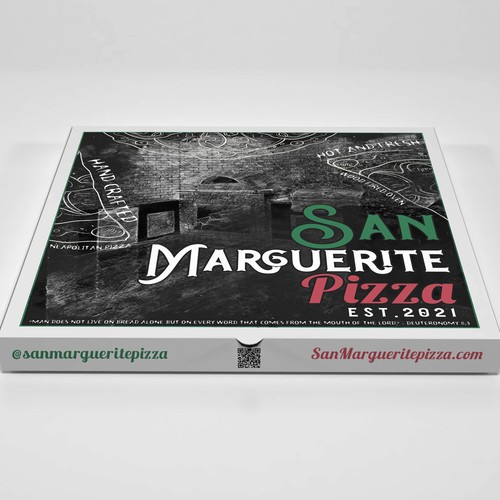 Pizza packaging with the title 'Pizza Box Design'