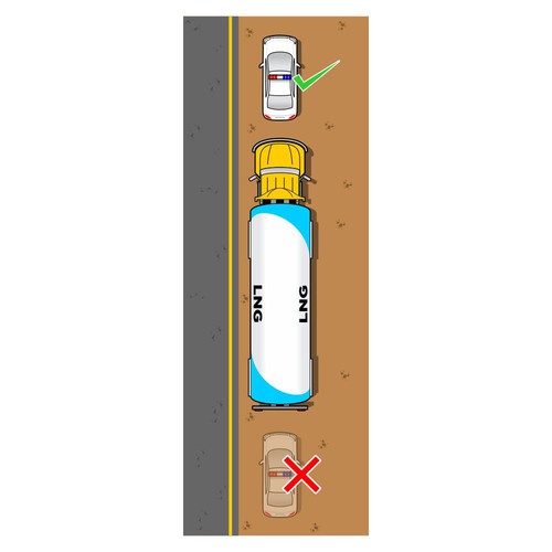 Truck illustration with the title 'Graphic Telling Police where to Park'
