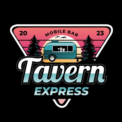 Camper or caravan logo with the title 'Tavern Express'