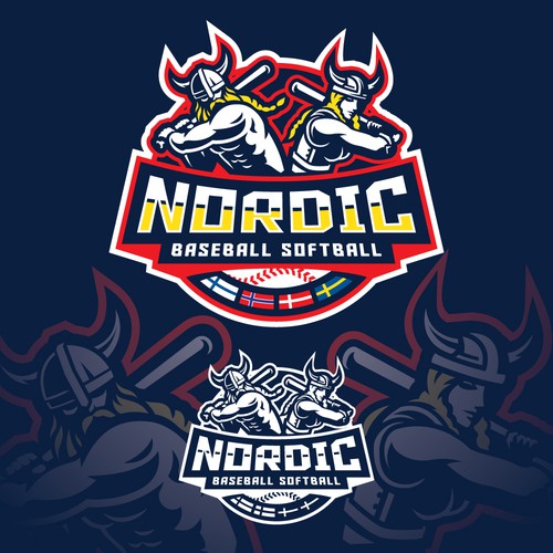 Softball logo with the title 'Nordic Baseball Softball Logo'