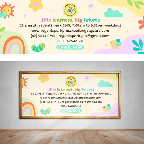 Preschool design with the title 'Cute Banner Design for Preschool '