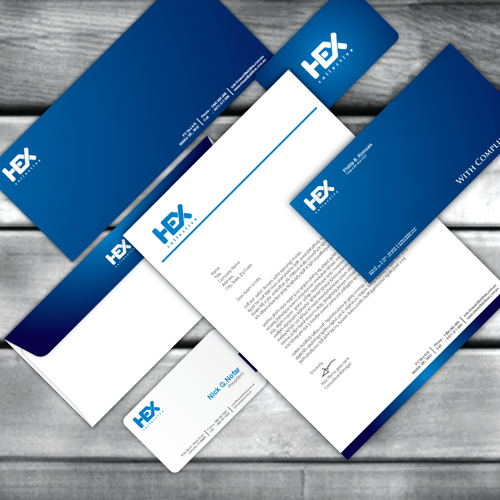 Envelope design with the title 'Stationery Set Proposal for 'Hex Collective'.'