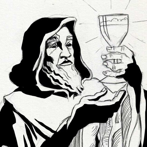 Monk design with the title 'Concept for Beer pub illustration'