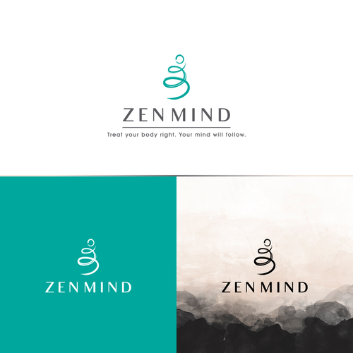 Aqua logo with the title 'Zen Mind logo'