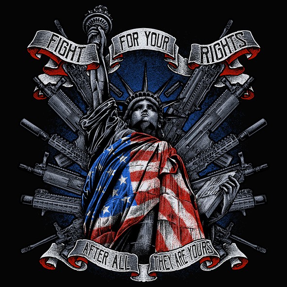 Design with the title 'Patriotic Americans T-Shirt'
