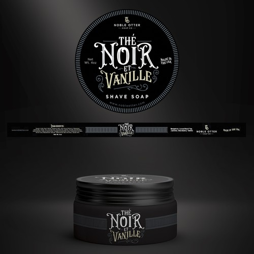 Shaving design with the title 'Shave soap and aftershave packaging'