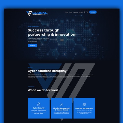 Cyber design with the title 'Global Interoperability LLC - FOR SALE!'