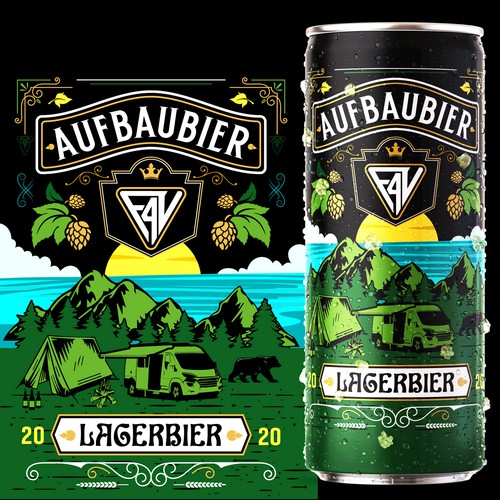 Product label with the title 'Aufbaubier Packaging'