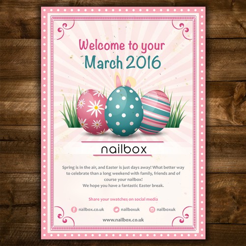 Easter design with the title 'Create a Easter themed A6 flyer for a monthly subscription box in the beauty niche'