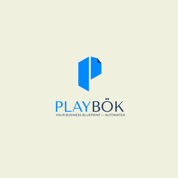 Brand with the title 'Logo for  a tech startup aimed at developing a business management playbook'