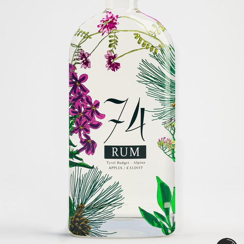 Beverage label with the title 'Premium Rum design'