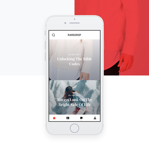 IOS design with the title 'A stylish minimalistic design for pre-ordering app'