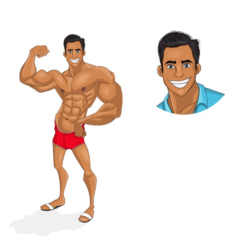 Naked design with the title 'Handsome bodybuilder'
