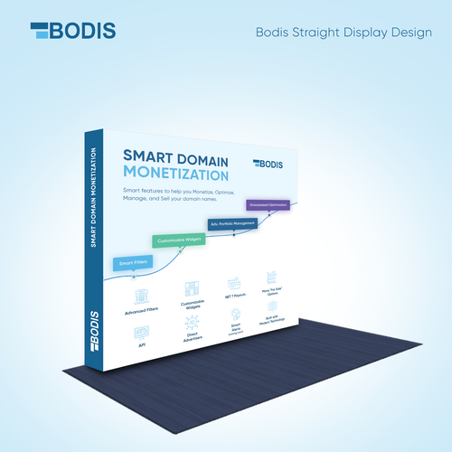 Wall design with the title 'Static banner wall stand for Tech company'