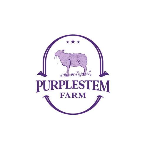 Wool design with the title 'Purplestem Farm'