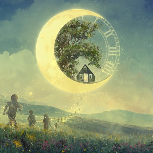Night illustration with the title 'adoption from U.S. foster care - coverART'