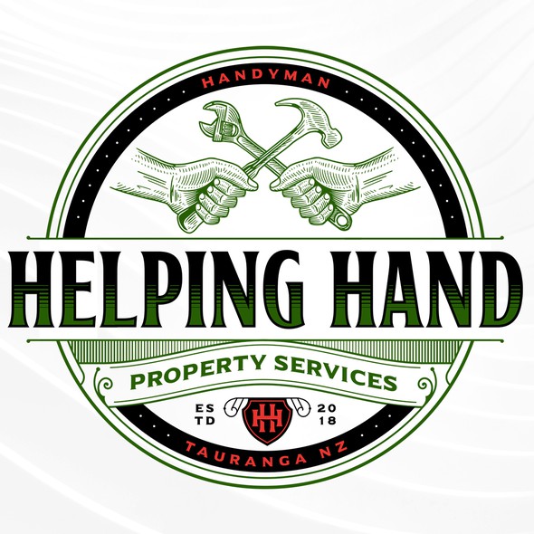 Wrench design with the title 'Helping Hands - Handyman Services'