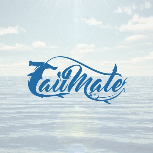 Fish logo with the title 'Fishing boat logo TailMate'