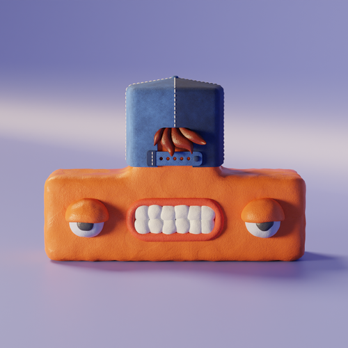 Blender 3D design with the title 'Clay tetris shape'