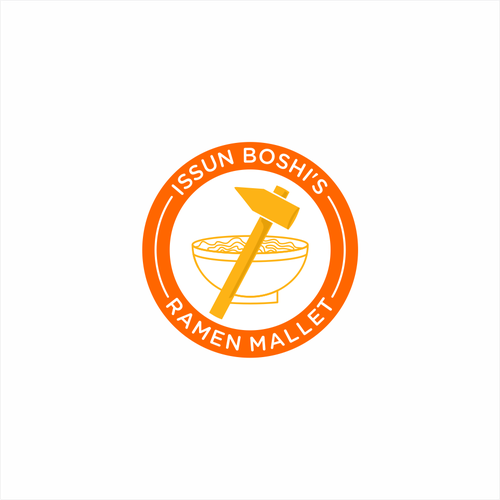 Economy logo with the title 'Issun Boshi's Ramen Mallet logo'