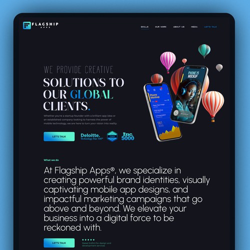 User-friendly website with the title 'Website for Apps'