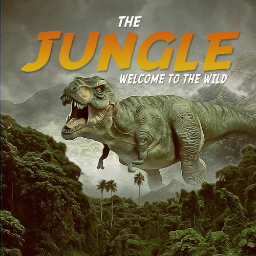 Kids book cover with the title 'Book cover design "The Jungle".'