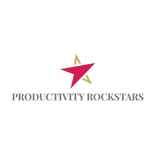 Red brand with the title 'Productivity Rockstars Logo'