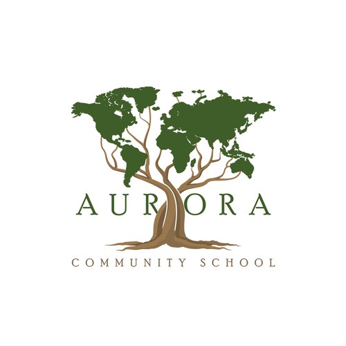 Jimdo design with the title 'Aurora Community School'