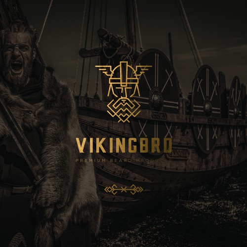 Beard logo with the title 'LOGO VikingBro for beard cosmetic brand'