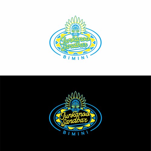 Drinking logo with the title 'Junkanoo Sandbar Bimini'