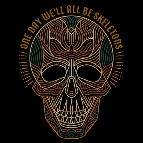 Line design with the title 'SKULL'