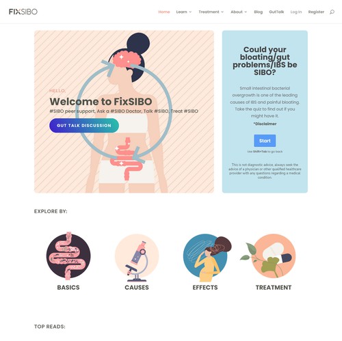Community website with the title 'FixBIOME+FixSIBO - World’s most expert SIBO group'