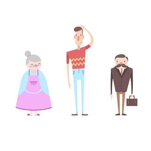 Kawaii illustration with the title 'Charachter illustration'