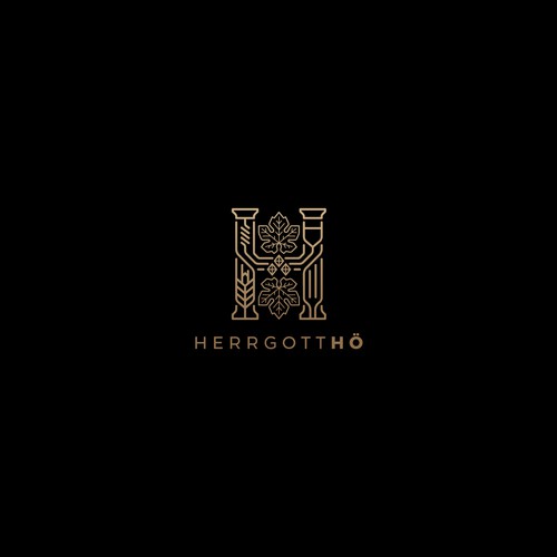 Winery logo with the title 'Classic vs modern concept design for HerrgottHO.'