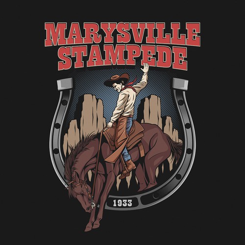 Rodeo design with the title 'Retro Rodeo Merchandise'