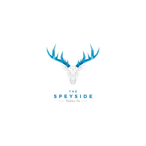 Vodka logo with the title 'geometric and polygon logo style for a small batch Scottish Vodka'