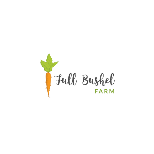 Carrot logo with the title 'Logo concept for a Organic Vegetable Farm'