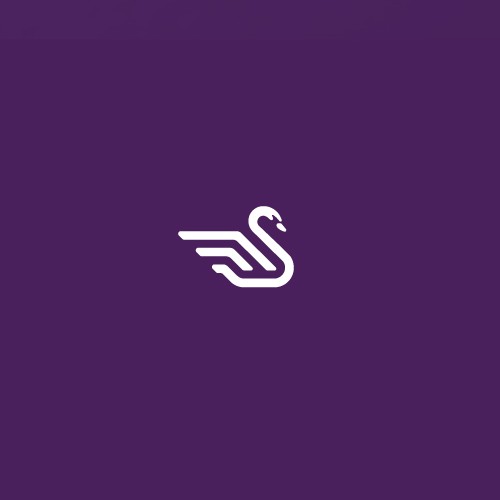 Swan logo with the title 'Amazing swan logo design'