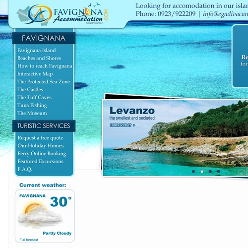 Beach website with the title 'Make our customers dream their holiday!'
