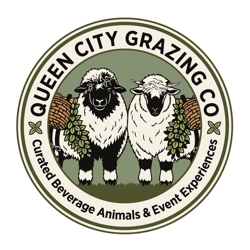 Black sheep logo with the title 'Queen City Grazing Co'