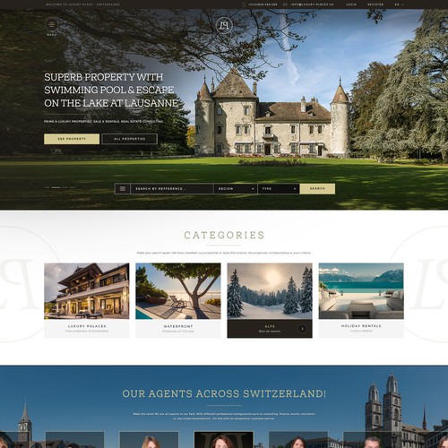 Lifestyle website with the title 'Luxury Places wesbites new fresh design'