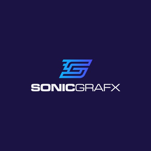 Energetic logo with the title 'Sonic Grafx | Speedy, energetic, professional business logo'