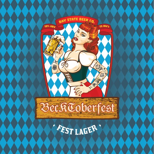 Pin-up girl logo with the title 'BecKToberfest lager'