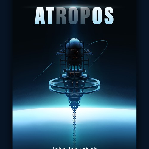 Futuristic book cover with the title 'Atropos'