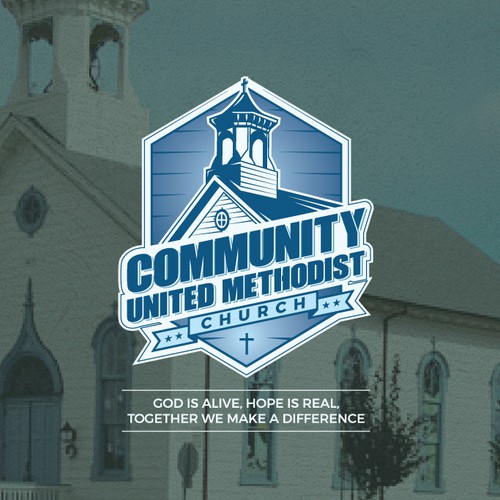 Religious brand with the title 'Community United Methodist'