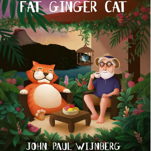 Cat illustration with the title 'The Old Man and the Fat Ginger Cat '