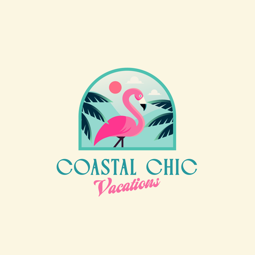 Vacation logo with the title 'Flamingo Logo for a Property Management Company'