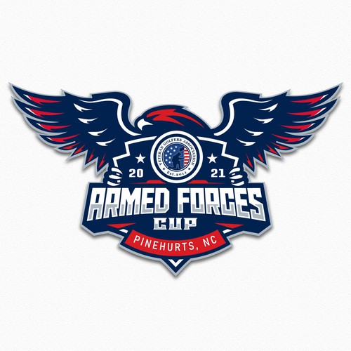Championship logo with the title 'logo golf for Armed Forces Cup'